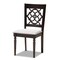 Baxton Studio Sadie Grey Upholstered and Dark Brown Finished Wood 5-Piece Dining Set 172-9730-10892 - alternate 3